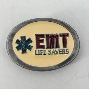 EMT Life Savers Belt Buckle 1987 USA C+J Belt Buckle Enamel
